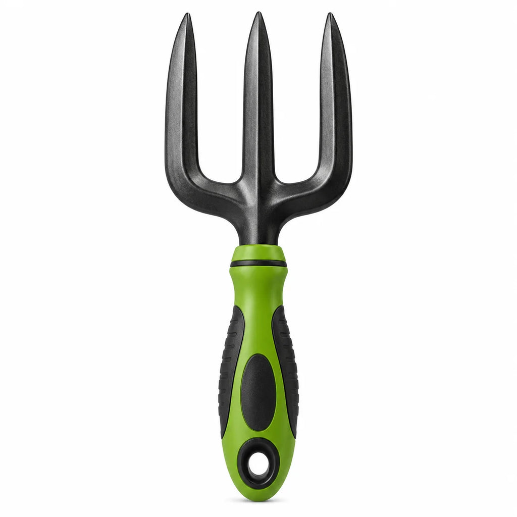 Floranza Garden Hand Fork with Green Grip Handle