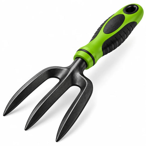 Floranza Garden Hand Fork with Green Grip Handle