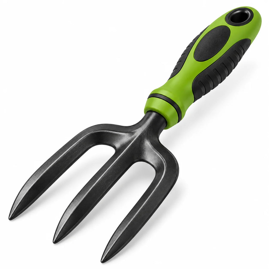 Floranza Garden Hand Fork with Green Grip Handle