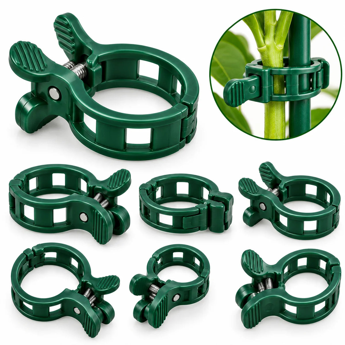 Floranza Green Plant Support Clips in Assorted Sizes