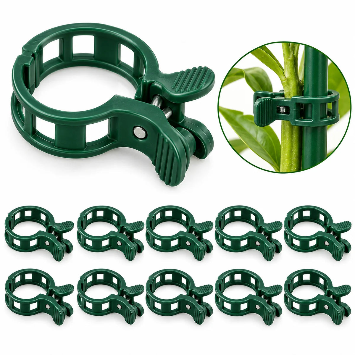Floranza Green Plant Support Clips in Assorted Sizes