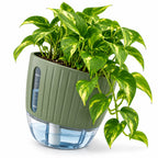 Floranza Green Self-Watering Planter with Water Level Window