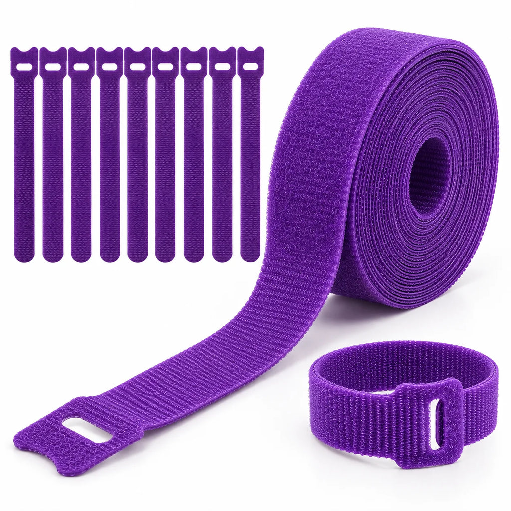 Floranza Purple Reusable Plant Ties with Tape Roll